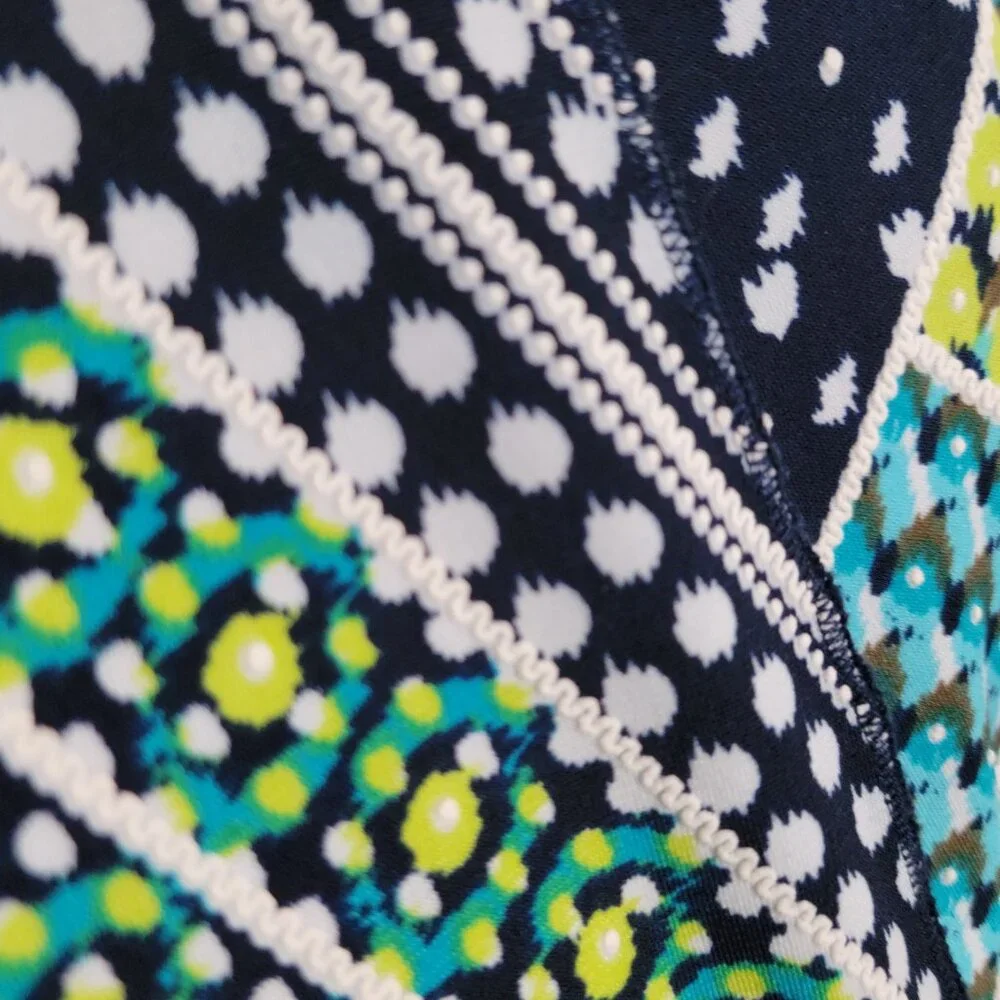 Sami & Jo Dress Geometric Abstract Midi Sz L Fairy Grunge Swiss Dot artsy BOHO
